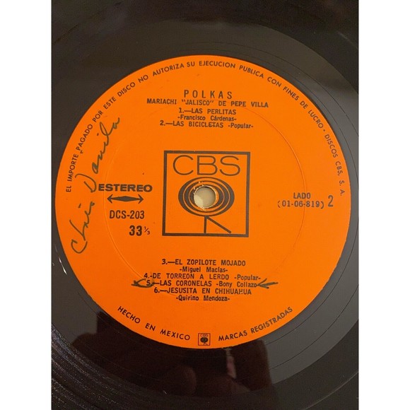 Polkas Mariachi Jalisco De Pepe Villa LP CBS Records DCS 203 VG Import Mexico - Picture 7 of 7
